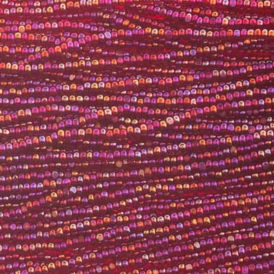 Czech - 13/0 Charlotte - Transparent Red AB (100g Strung)