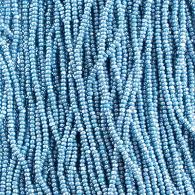 Czech - 13/0 Charlotte - Opaque Medium Blue Luster (100g Strung)