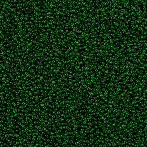 Czech Seed Beads - 13/0 - Charlotte Single Cut - Transparent Medium Green (100g
