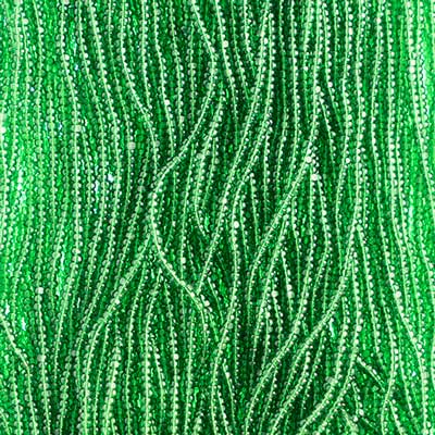 Czech - 13/0 Charlotte - Transparent Medium/Dark Green (100g Strung)