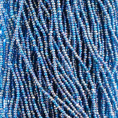 Czech - 13/0 Charlotte - Transparent Blue AB (100g Strung)
