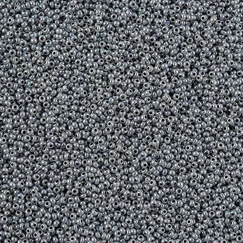 Czech Seed Beads - 13/0 - Charlotte Single Cut - Opaque Pearl Grey Ceylon (100g
