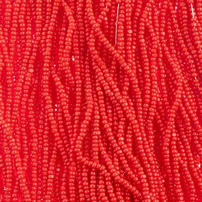 Czech - 13/0 Charlotte - Opaque Medium Red (100g Strung)