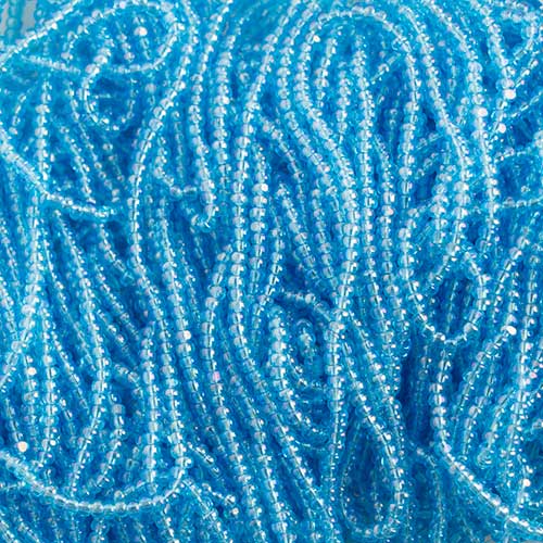 Czech Seed Beads Cut - 8/0 - Transparent Aqua Luster (500g Strung)
