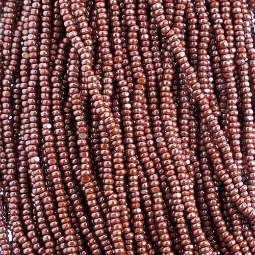 Czech Seed Beads Cut - 8/0 - Opaque Brown Luster (500g Strung)