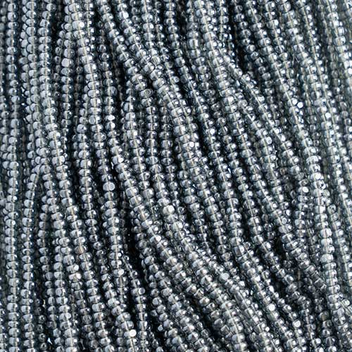 Czech Seed Beads Cut - 8/0 - Transparent Luster Grey (500g Strung)