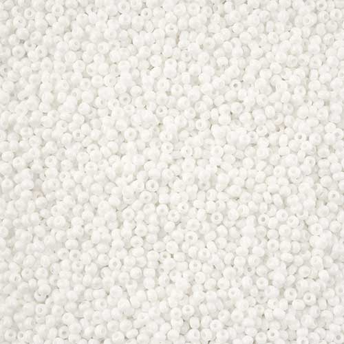 Czech Seed Beads - 11/0 - Single Cut - Opaque Chalk White (100g Pack Loose)
