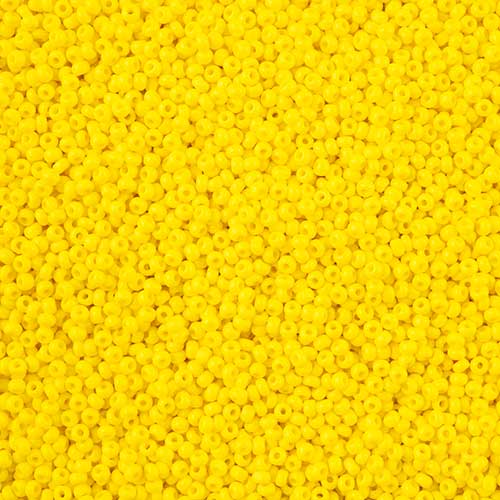 Czech Seed Beads - 11/0 - Single Cut - Opaque Lemon Yellow (100g Pack Loose)