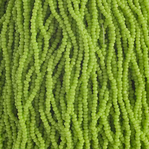Czech - 15/0 Cut Seed Bead - Opaque Green (100g Strung)