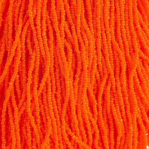 Czech - 15/0 Cut Seed Bead - Opaque Orange (100g Strung)