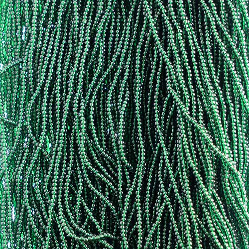 Czech - 13/0 Charlotte - Transparent Dark Green (500g Strung)