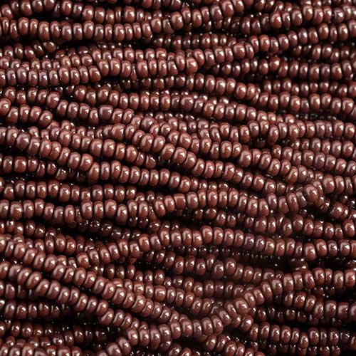 Czech - 13/0 Charlotte - Opaque Dark Brown (500g Strung)