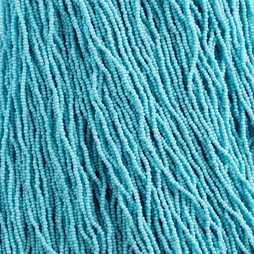 Czech - 15/0 Seed bead - Opaque Turquoise/Blue (500g Strung)