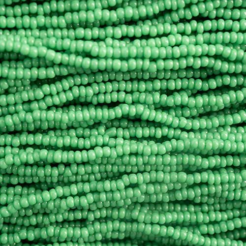 Czech - 15/0 Seed bead - Opaque Medium Green (500g Strung)