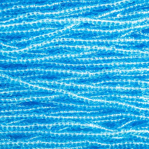 Czech - 15/0 Seed bead - Transparent Light Aqua (500g Strung)
