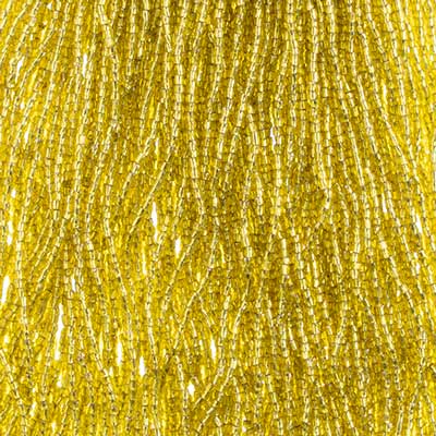 Czech - 10/0 - 3-cut Seed Beads - Silver Lined Yellow (pkg strung)