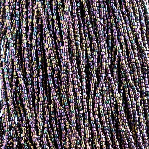 Czech - 10/0 - 3-cut Seed Beads - Opaque Purple Iris (pkg strung)