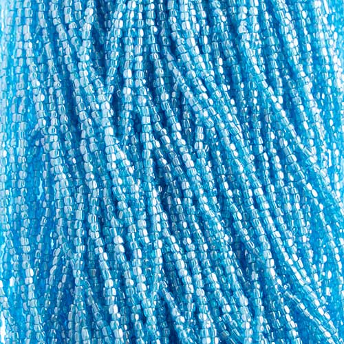 Czech - 10/0 - 3-cut Seed Beads - Transparent Capri Blue Luster (pkg strung)