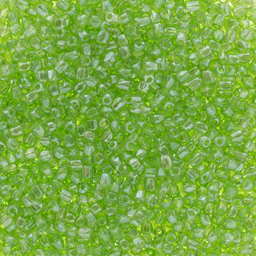 Czech Seed Beads 3Cut - 9/0 - Transparent Light Green Luster (100g)
