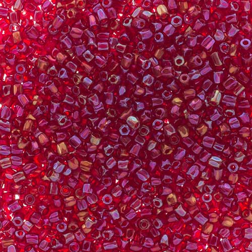 Czech Seed Beads 3Cut - 9/0 - Transparent Red Iris (100g)
