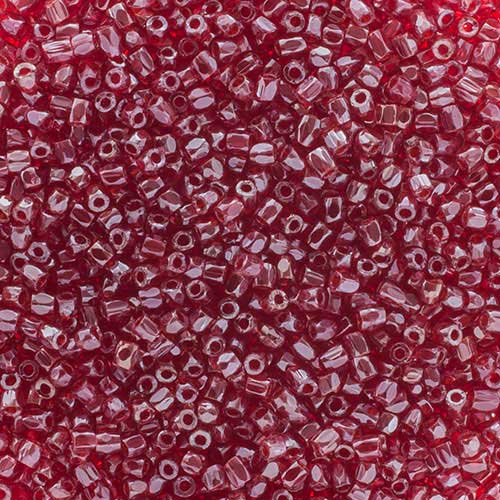 Czech Seed Beads 3Cut - 9/0 - Transparent Red Luster (100g)