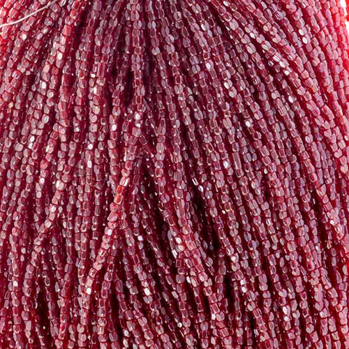 Czech Seed Beads 3Cut - 9/0 - Transparent Red Luster (pkg strung)