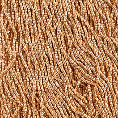 Czech - 12/0 - 3-cut Seed Beads - Metallic Gold (pkg strung)