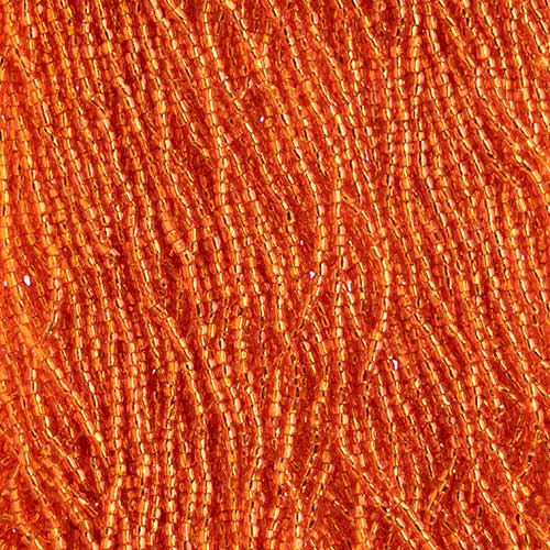 Czech - 12/0 - 3-cut Seed Beads - Silver Lined Orange (pkg strung)