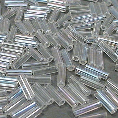 Czech Bugles - #3 Bugles - Transparent Crystal Iris (20 grams)