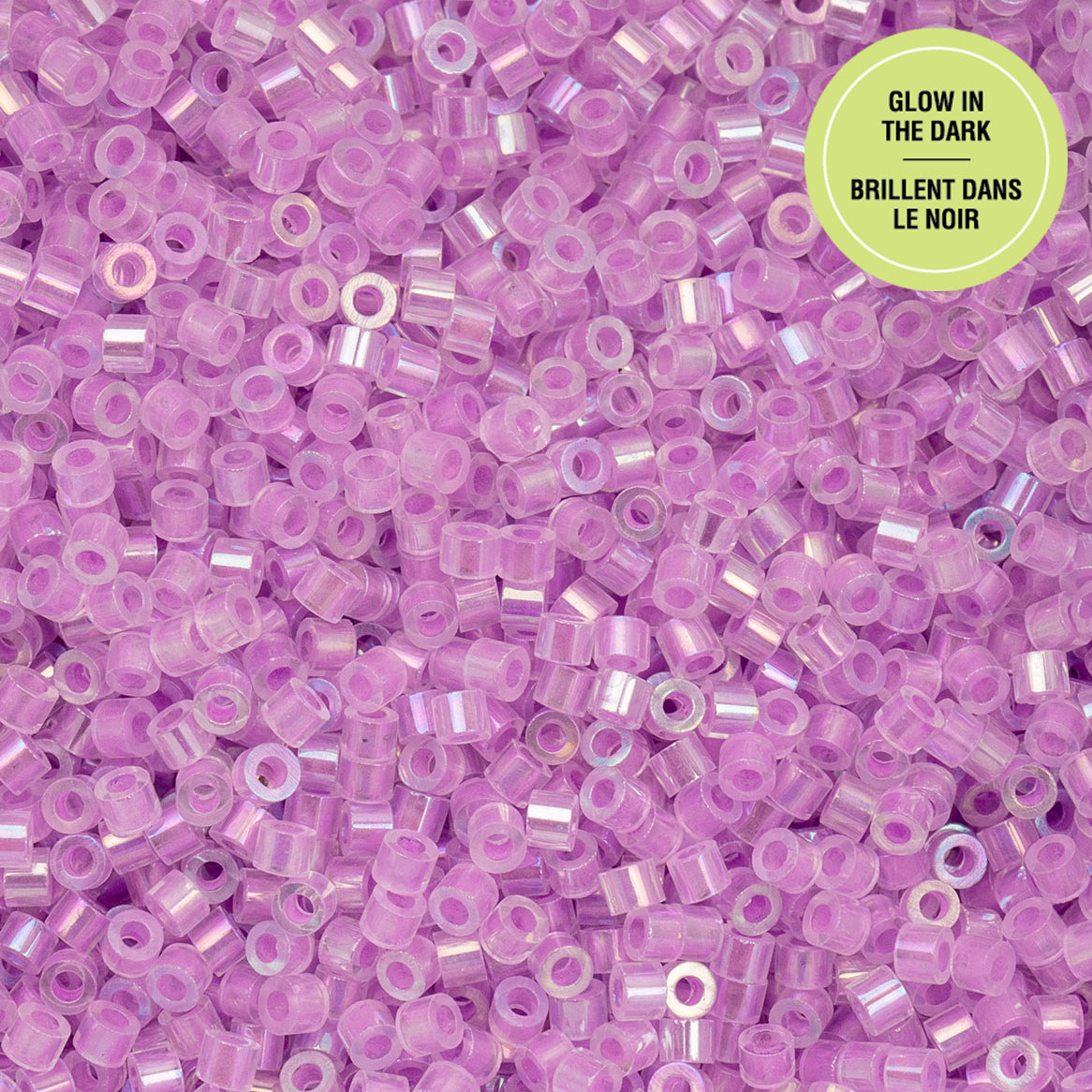Cylin Bead - 11/0 - Glow in Dark AB - Purple (25g)