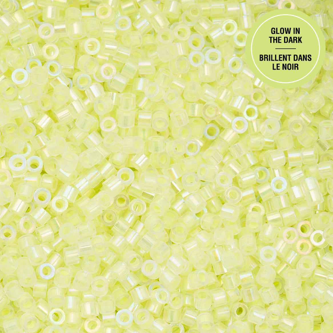 Cylin Bead - 11/0 - Glow in Dark AB - Yellow Neon (25g)