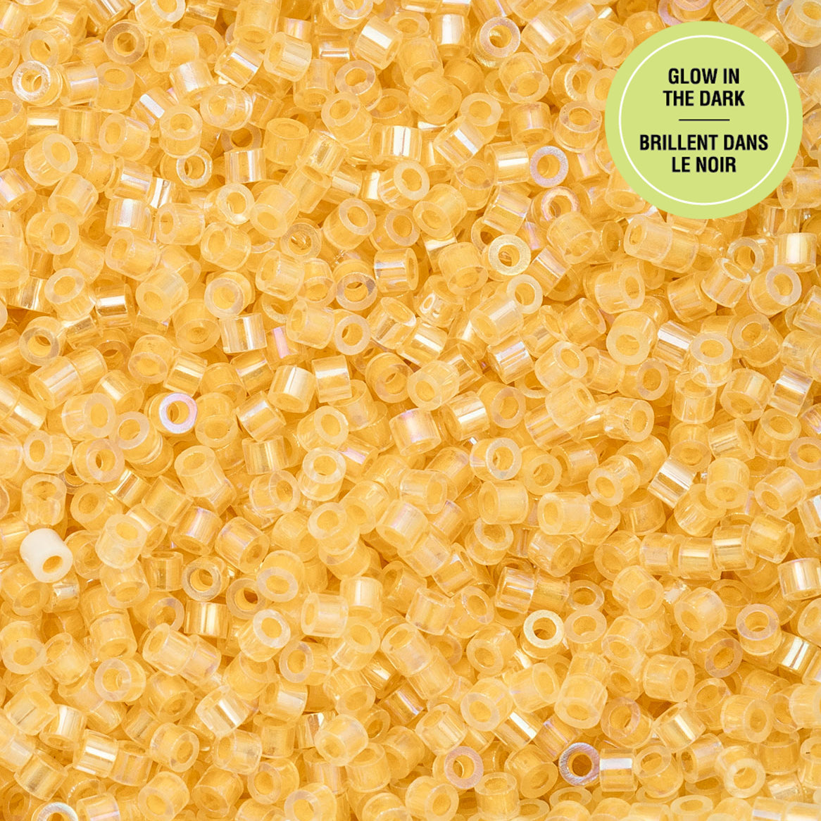 Cylin Bead - 11/0 - Glow in Dark AB - Gold Yellow (25g)