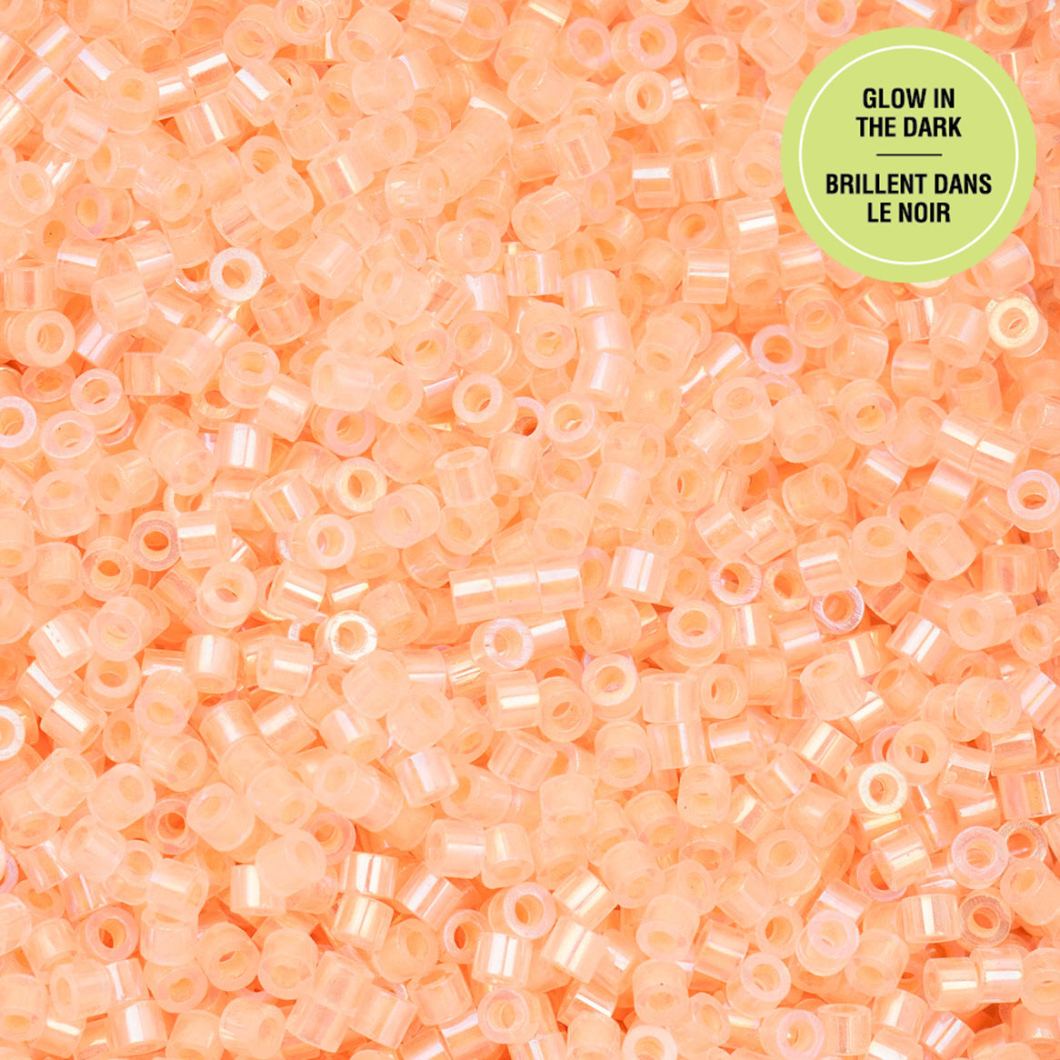Cylin Bead - 11/0 - Glow in Dark AB - Orange (25g)