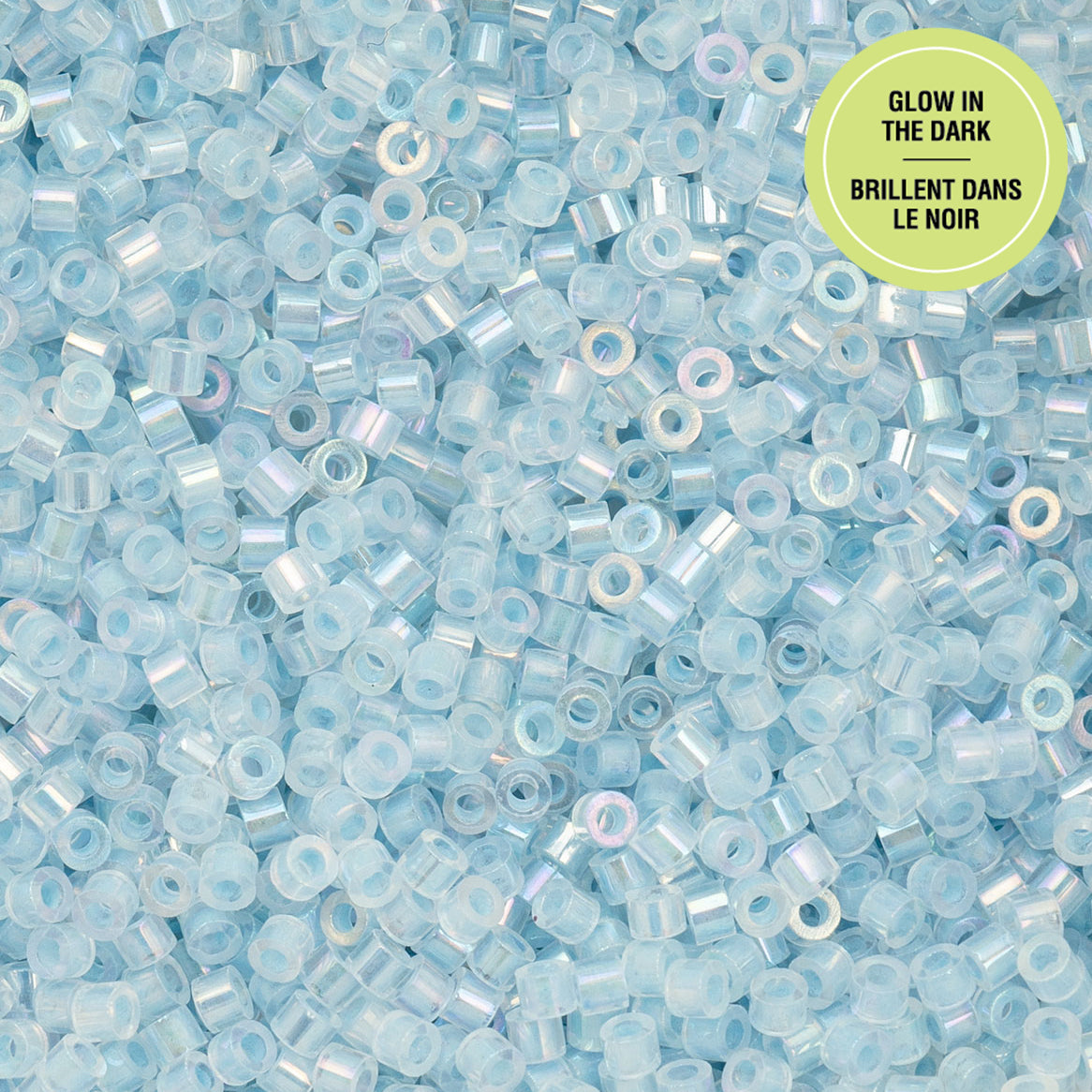 Cylin Bead - 11/0 - Glow in Dark AB - Blue (25g)