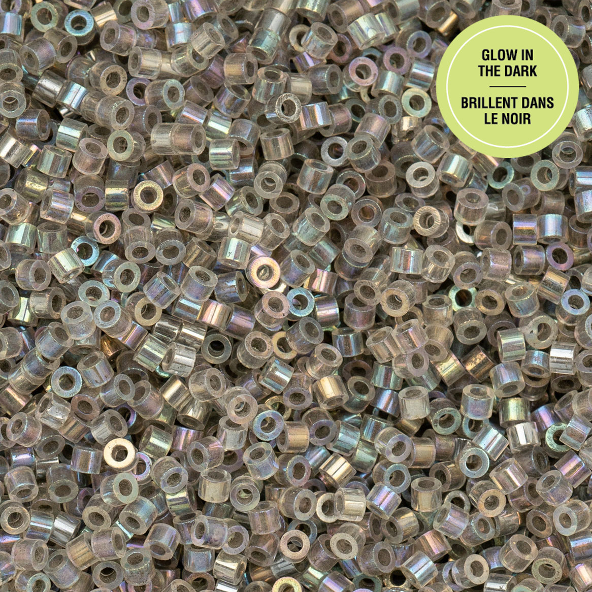 Cylin Bead - 11/0 - Glow in Dark AB - Grey (25g)