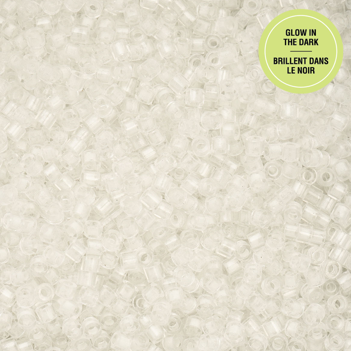 Cylin Bead - 11/0 - Glow in Dark - White to Turquoise (25g)