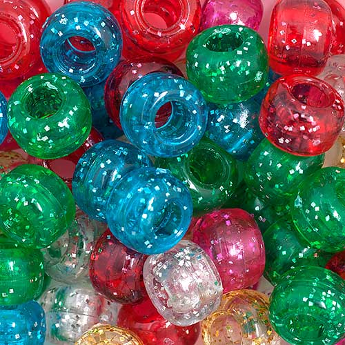 Acrylic - 9mm - Crow Beads - Sparkle Multi Color Mix (1000pcs)