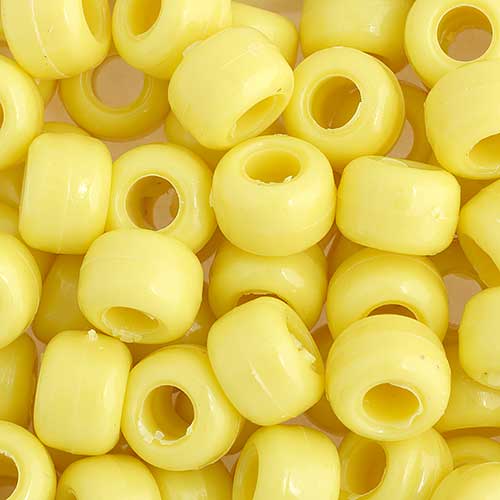 Acrylic - 9mm Crow Beads - Opaque Yellow (1000pcs)