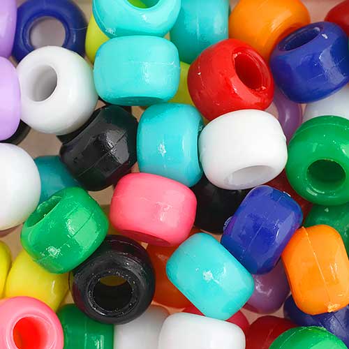 Acrylic - 9mm - Crow Beads - Opaque Multi Mix (1000pcs)