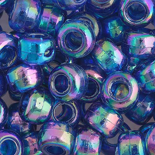 Acrylic - 9mm Crow Beads - Transparent Dark Sapphire Iris (1000pcs)