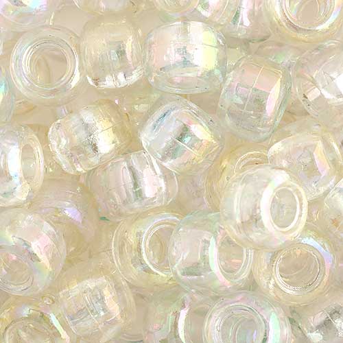 Acrylic - 9mm Crow Beads - Transparent Crystal Iris (1000pcs)