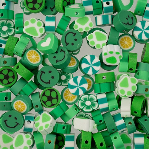 Polymer Clay Vinyl - Assorted Shapes - Green Mix (Pack)