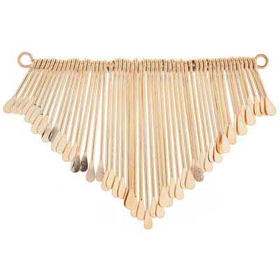 Pendant Paddle Fringe GoldPl Each