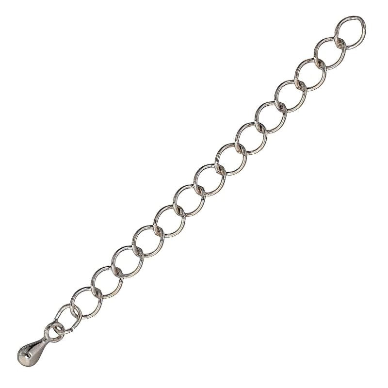 Chain Extender - with Droplet - Rhodium Plated (2)