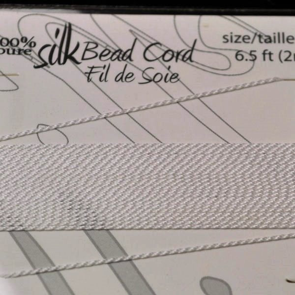 Silk Thread - #2 Dazzle-It Silk Thread / Needle - White (2 m)