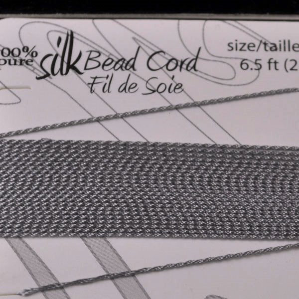 Silk Thread - #2 Dazzle-It Silk Thread / Needle - Grey (2 m)