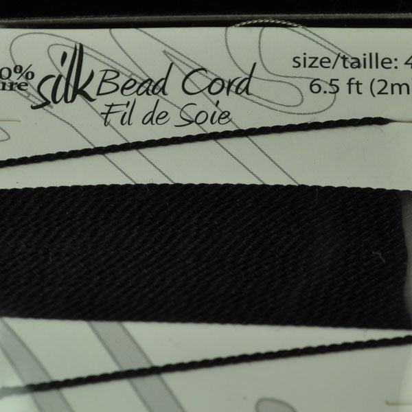 Silk Thread - #4 Dazzle-It Silk Thread / Needle - Black (2 m)