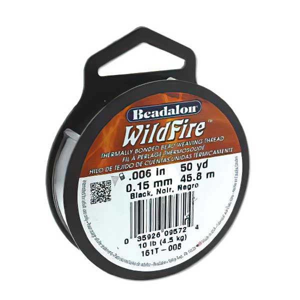 Wildfire Bonded Bead Thread - 50yds .008in - Black (Spool)