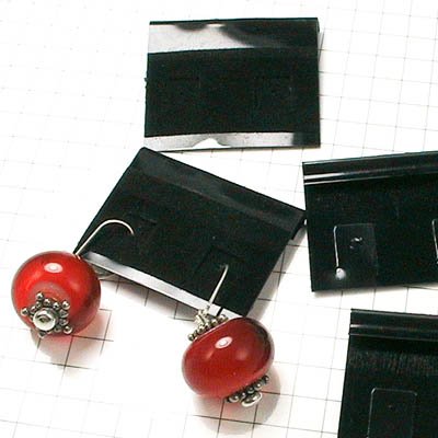 Packaging - 1.5in Flocked Earring Cards - Black Velvet