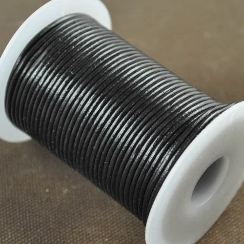 Stringing - 1.5mm Leather Cord - Black (25 meters)